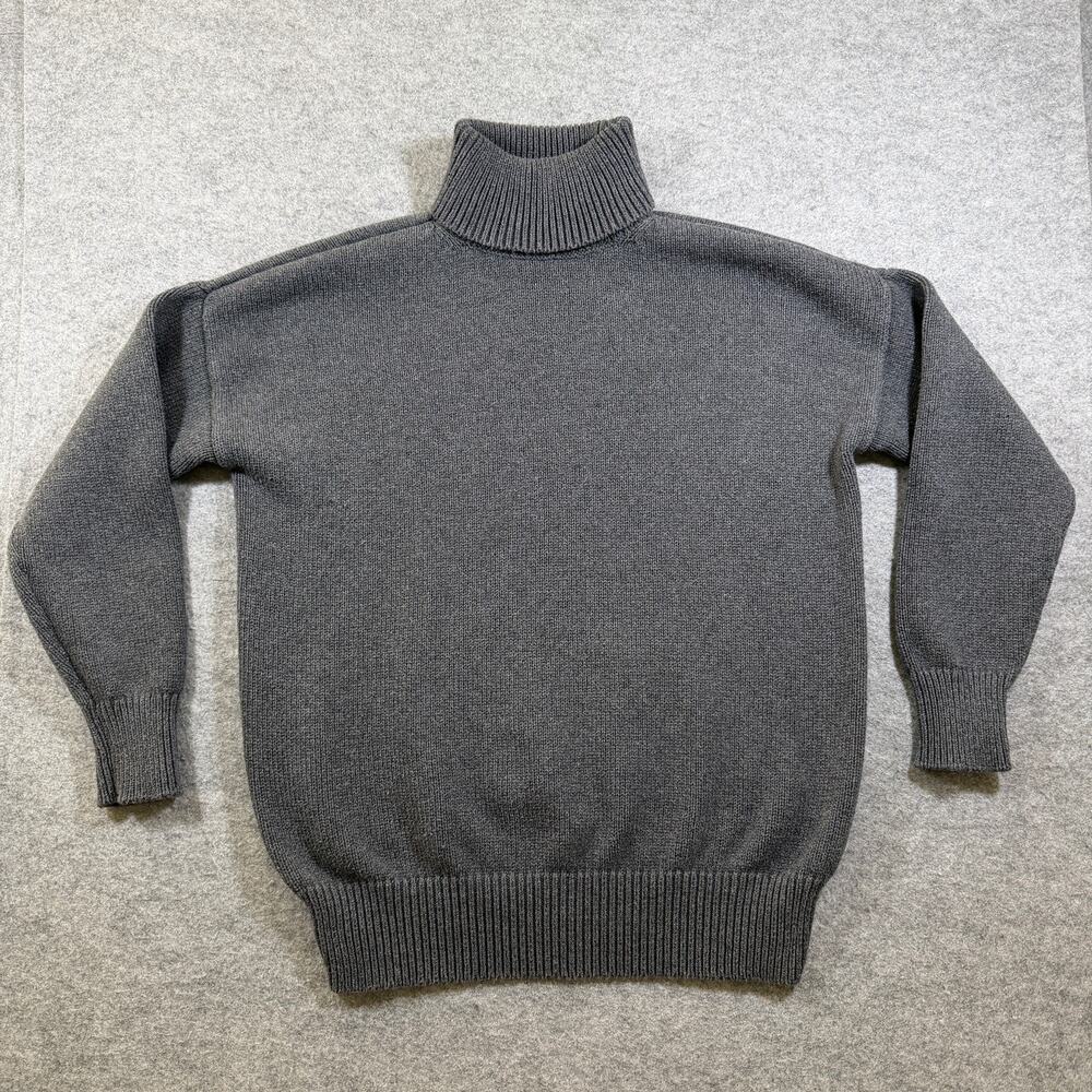 Madewell QUALITY Turtleneck Sweater Womens S Gray Heavyweight Cotton Ribbed Knit